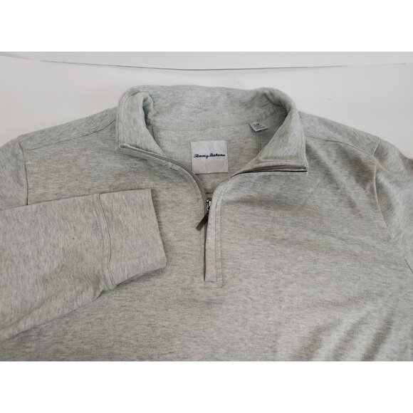 Tommy Hilfiger Other - Tommy Bahama Mens Sz Large Gray Quarter Zip Pullover Sweater Casual Pima Cotton